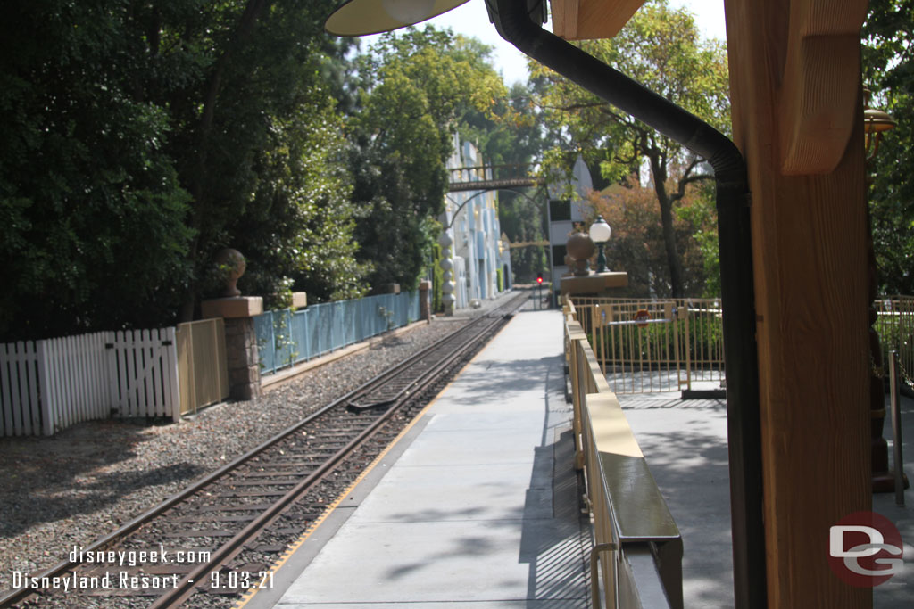 Waiting for a train.