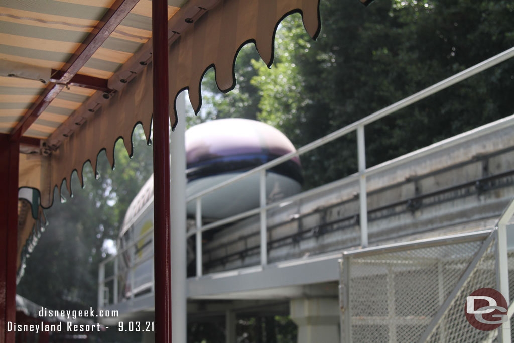 A monorail on the beamway as we steamed through Tomorrowland.