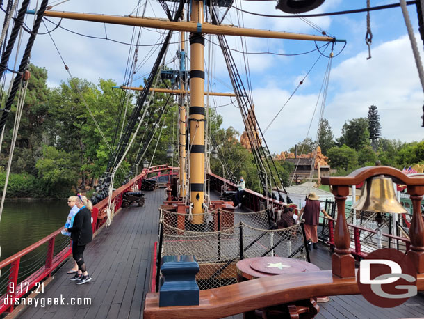 Went for a cruise on the Sailing Ship Columbia. Not many guests at 9:21am..  There were a handful of guests and four cast members on the cruise.