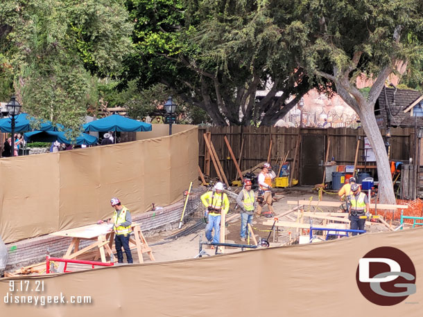 You can see a crew is creating the forms for the new Pelican's Landing area. Looks like a new wall is taking shape for the seating area.