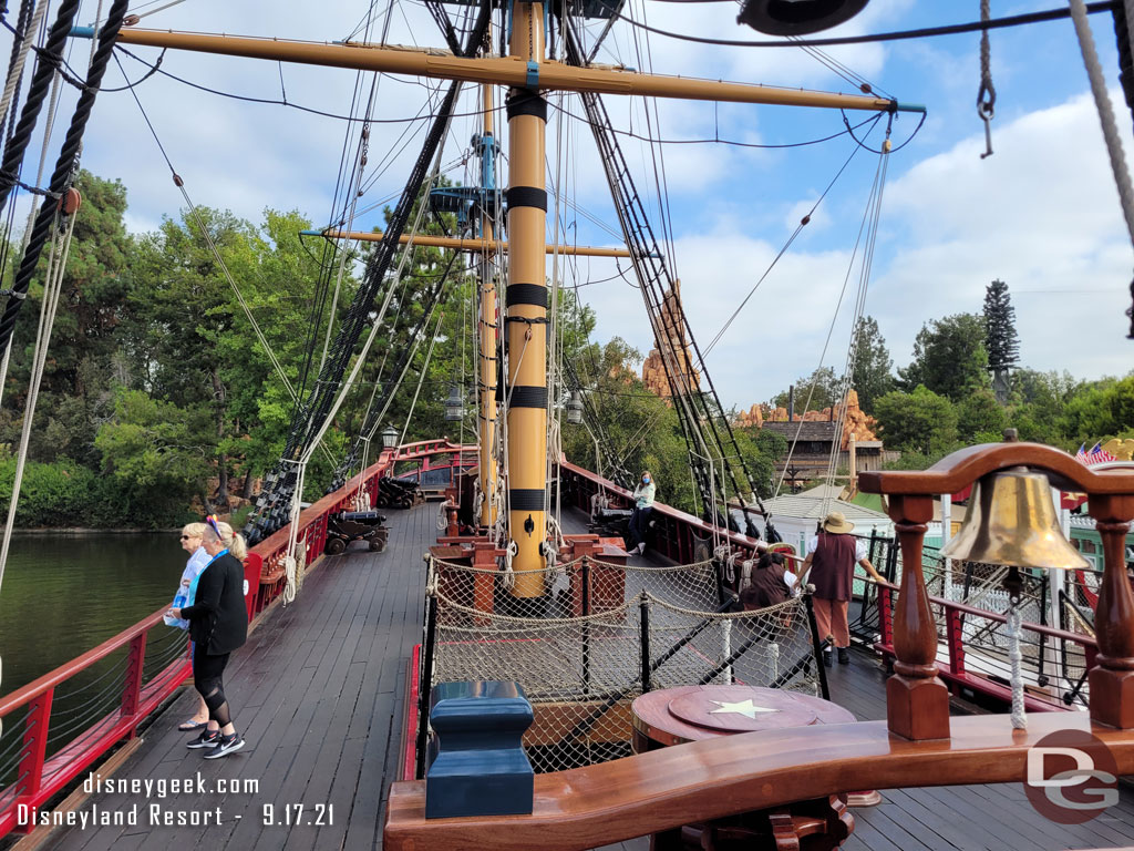 Went for a cruise on the Sailing Ship Columbia. Not many guests at 9:21am..  There were a handful of guests and four cast members on the cruise.