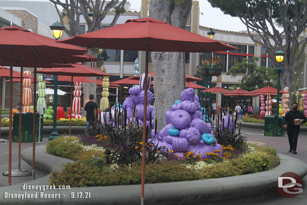 Towers of purple pumpkins