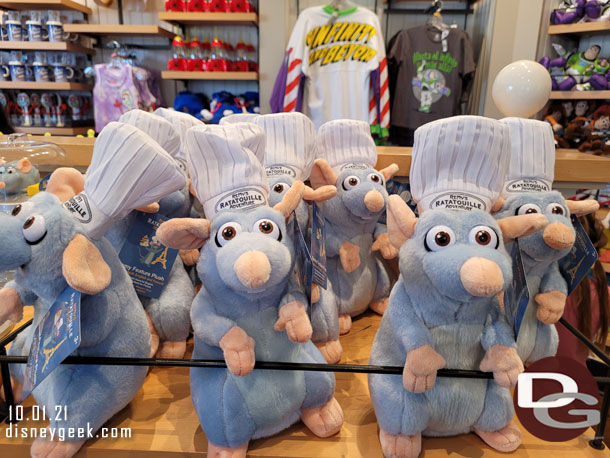 Knick's Knacks had Ratatouille merchandise from EPCOT.  The attraction opened there today.