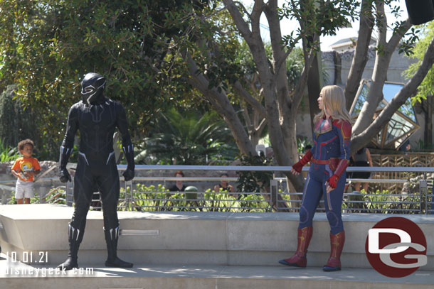 Black Panther and Captain Marvel out for pictures