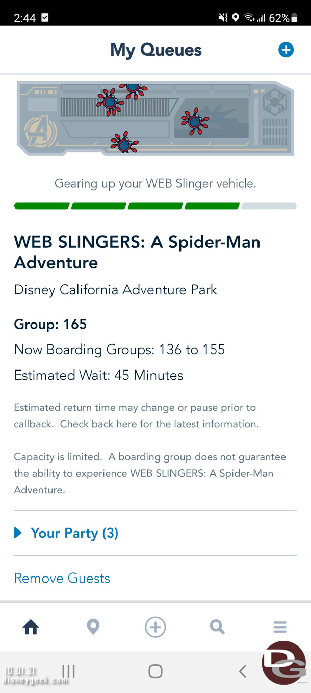 Checking in on my boarding group for WEB Slingers