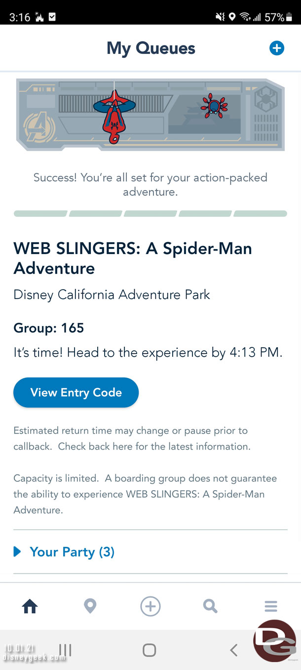 My boarding group was called so time for WEB Slingers