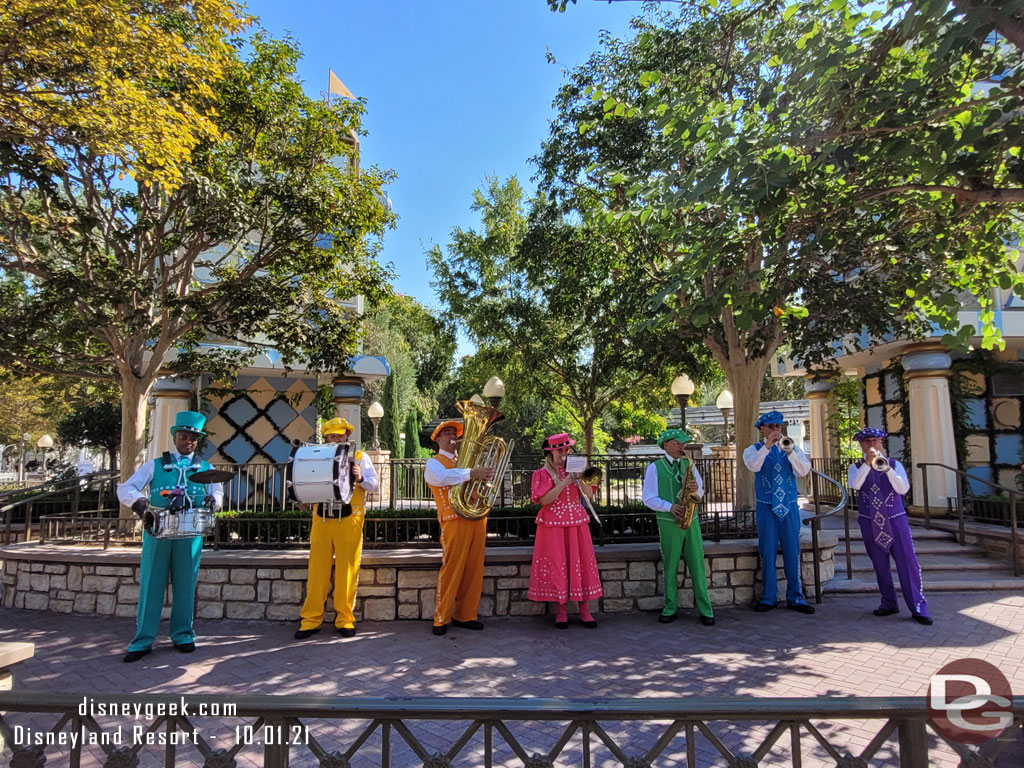 The Pearly Band performing in the small world mall area.