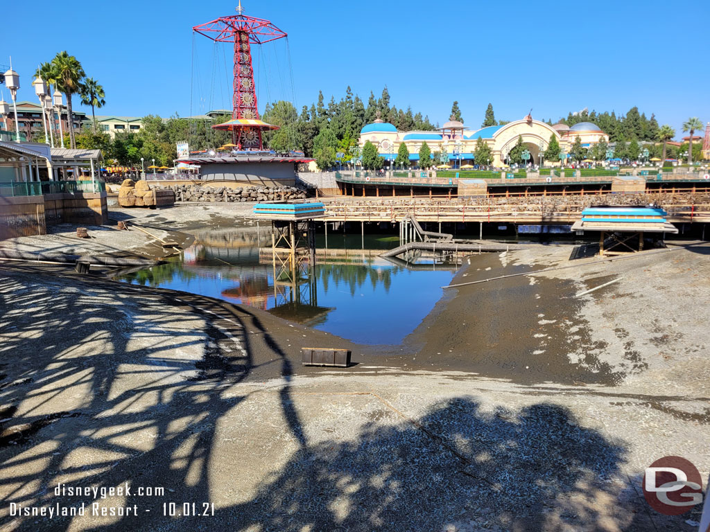 Continuing around Paradise Bay the view for Pixar Pier.