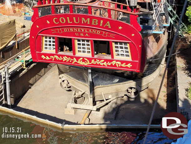 The Columbia is still in dry dock.