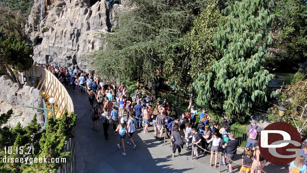 The Matterhorn queue stretching around the Mountain as usual.