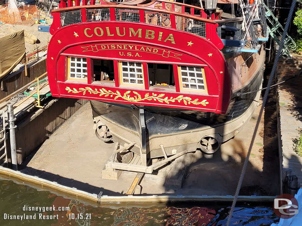 The Columbia is still in dry dock.