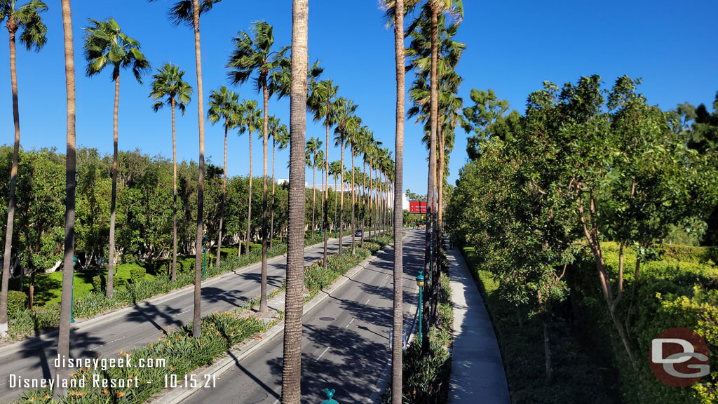 Passing over Disneyland Drive.