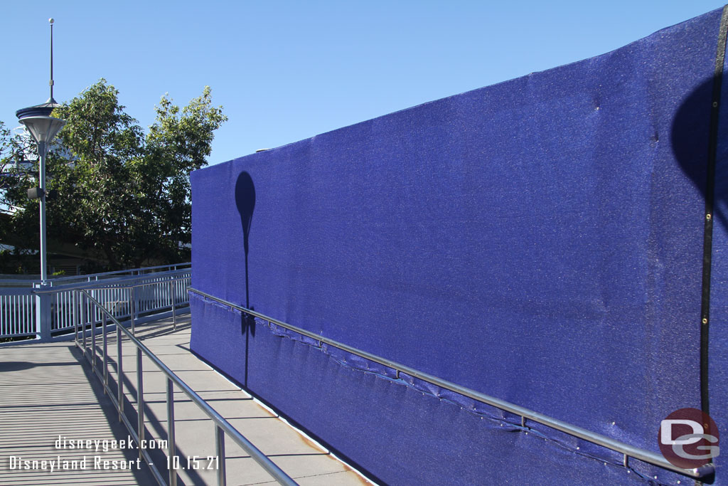 The Finding Nemo Submarine Voyage is closed and drained for renovation so the view from the Monorail queue and station is blocked.