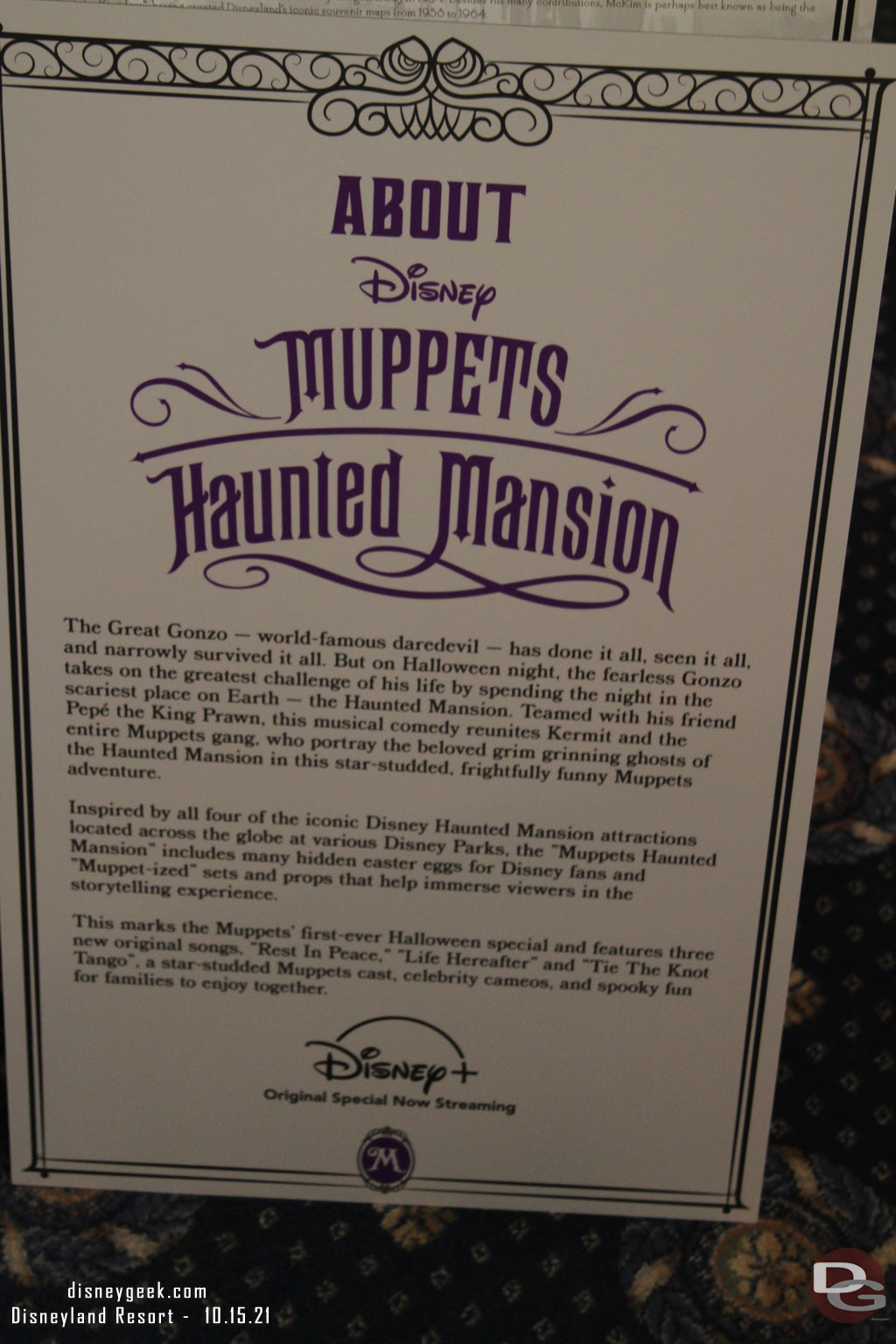 A little about the Muppets Haunted Mansion