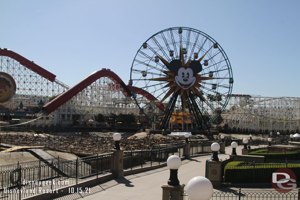 The World of Color renovation work continues.  The lagoon is drained and looks like some cleanup has happened since my last visit.