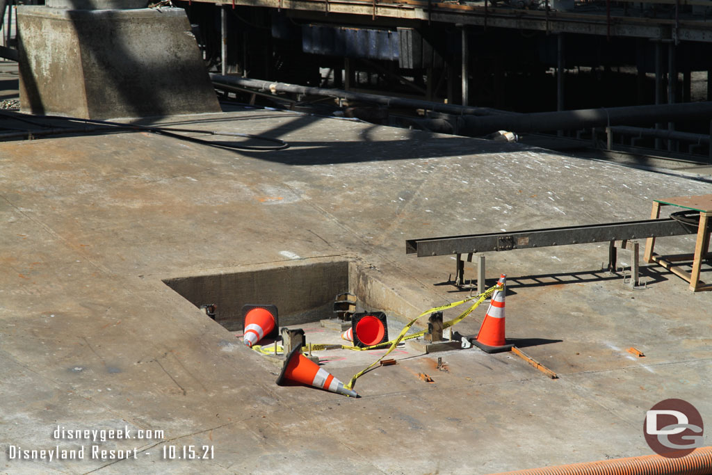 The cables have been pulled back and the cable tray is still in place.