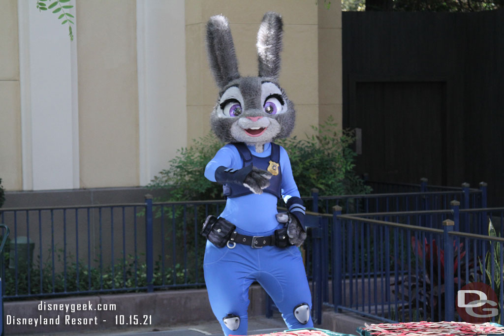 Officer Judy Hopps greeting guests