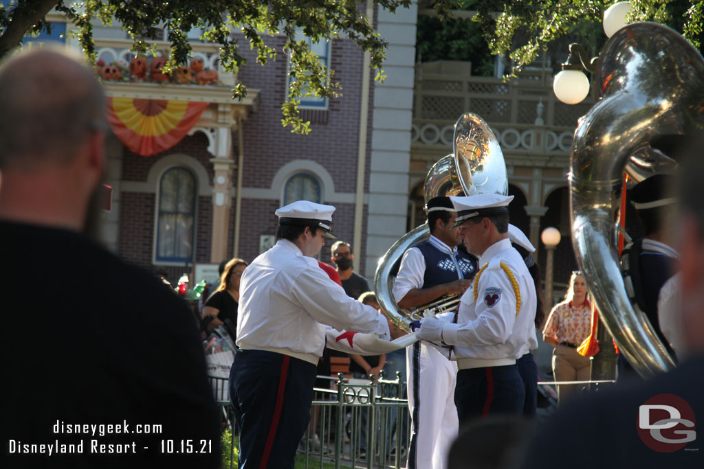 Caught the Flag Retreat before leaving the park.