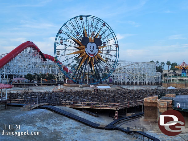 Paradise Bay is still dry as they continue to work on World of Color.