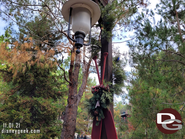 Christmas decorations are up along the Grizzly Recreation Area pathway.