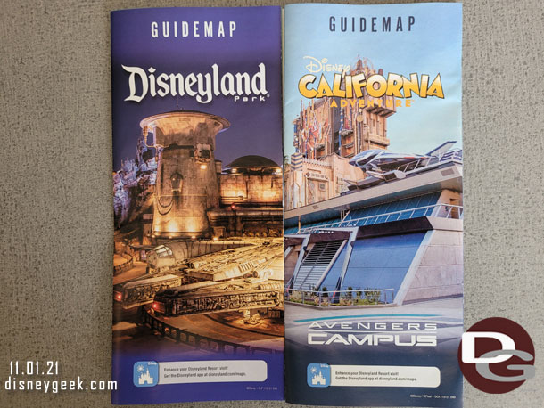 The park guide maps on Friday featured Avengers Campus and Galaxy's Edge