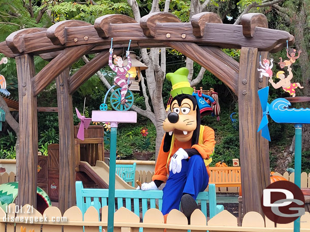 Goofy took a break from working and came up to the fence to visit with guests.