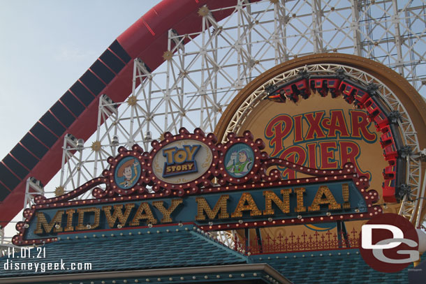 Passing by Toy Story Midway Mania!