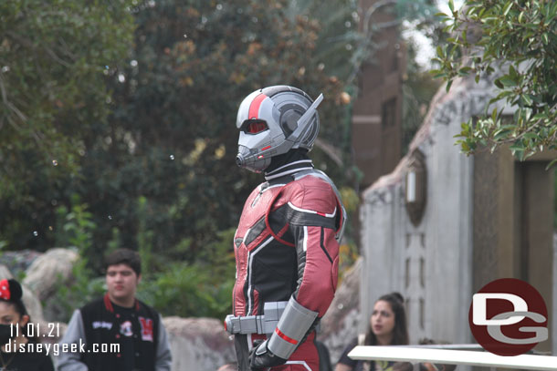 Ant Man out greeting guests