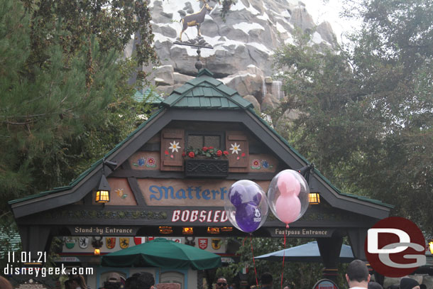 No Lightning Lane signage at the Matterhorn yet.