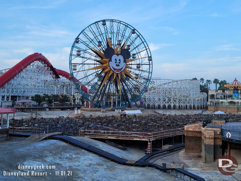 Paradise Bay is still dry as they continue to work on World of Color.