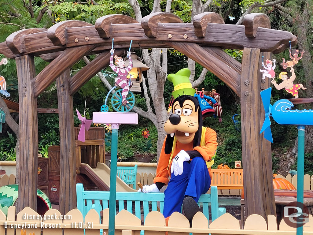 Goofy took a break from working and came up to the fence to visit with guests.