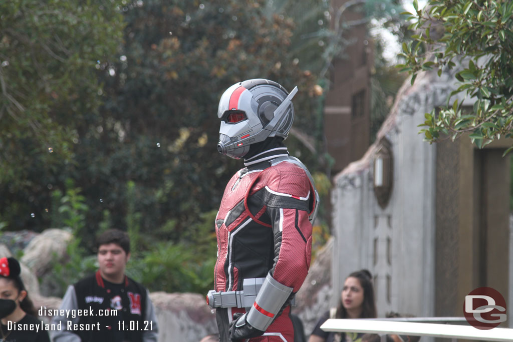 Ant Man out greeting guests