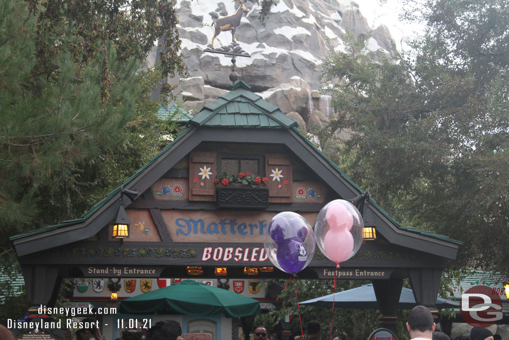 No Lightning Lane signage at the Matterhorn yet.