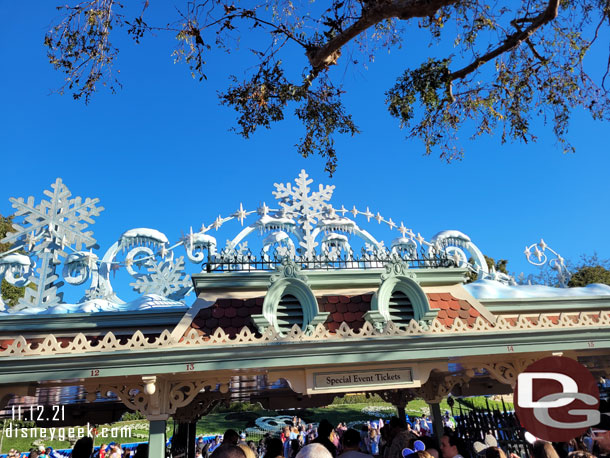 The Holiday season officially starts today.  The traditional snow is over the entrance/exit.