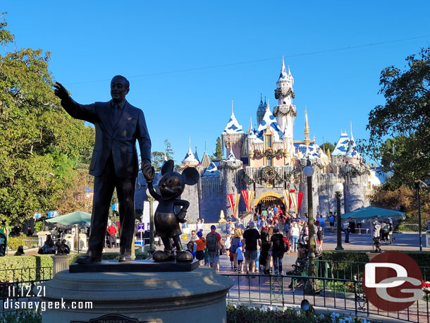 Walt and Mickey with Sleeping Beauty Castle this morning.