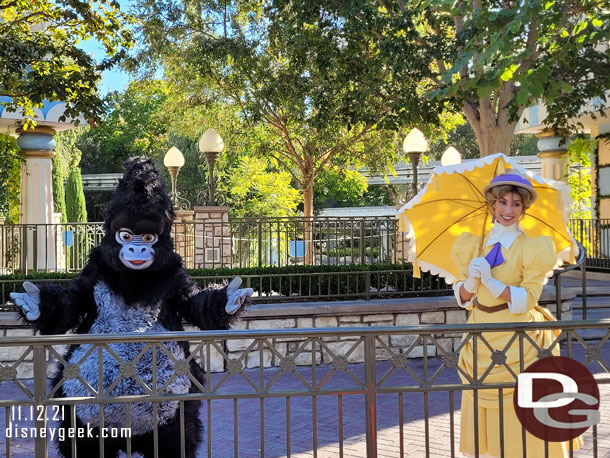 Terk & Jane greeting guests in the small world mall area.