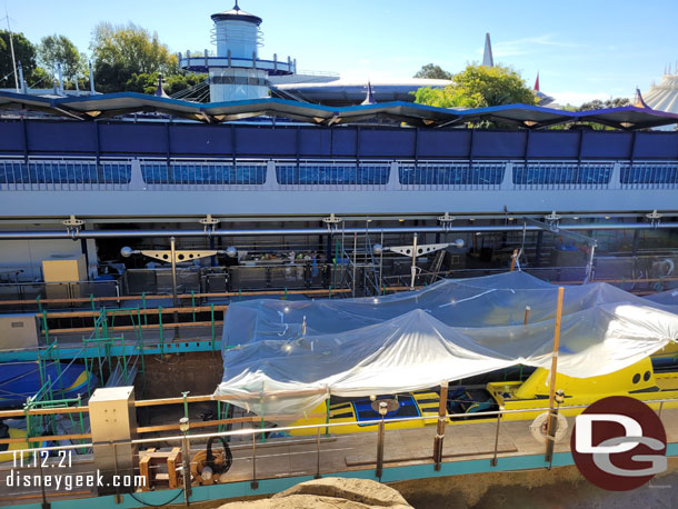 Checking out the Finding Nemo Submarine Voyage renovation from the Monorail.