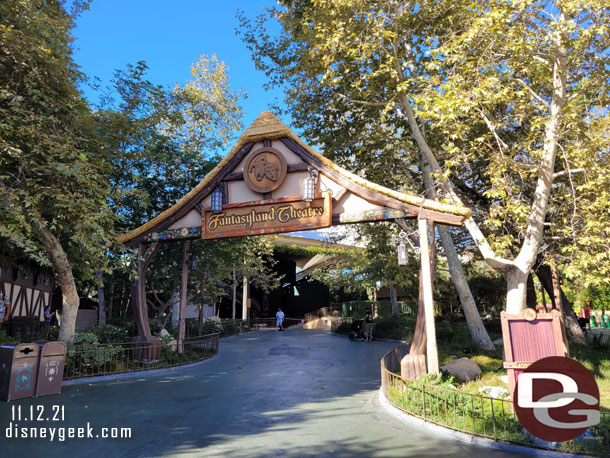 The Fantasyland Theatre renovation work has been completed.