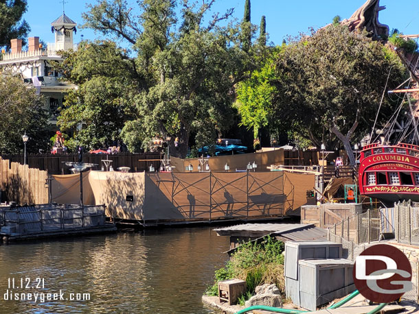 The top deck of the Mark Twain Riverboat was not open for guests again, so here is a look at Pelican's Landing construction from the mid-deck.