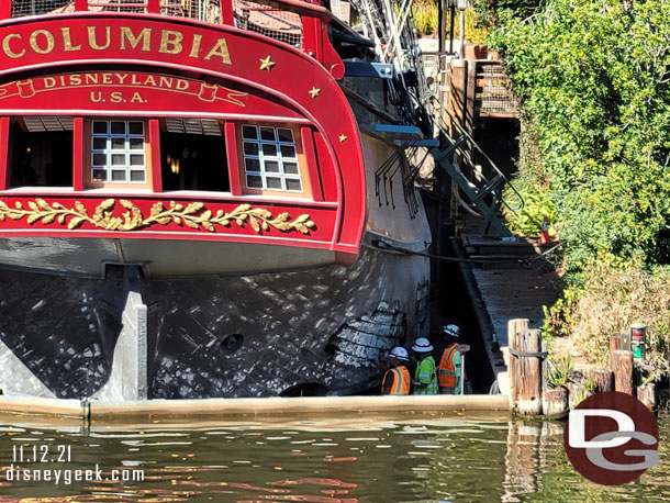 A team working on the Columbia haul this morning.