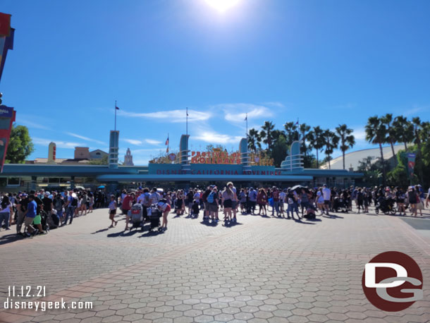 Making my way over to get in line for Disney California Adventure.