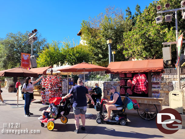 Passing by the merchandise carts