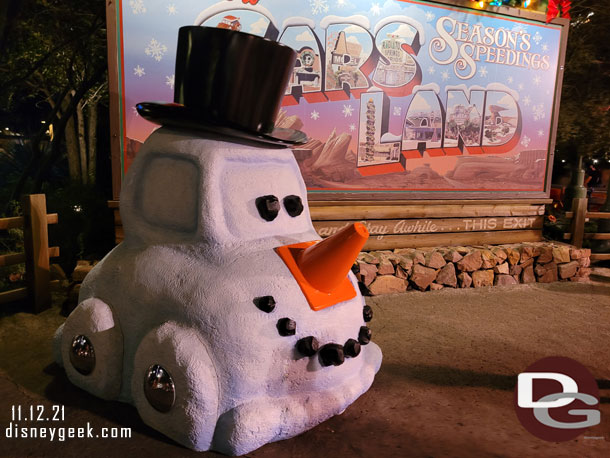 The snow car on my way into Cars Land