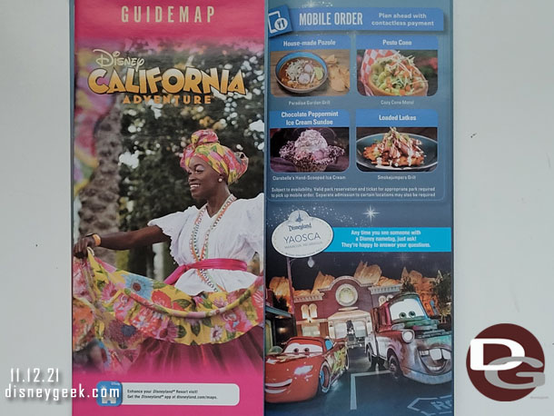 Disney California Adventure park map cover and foldout