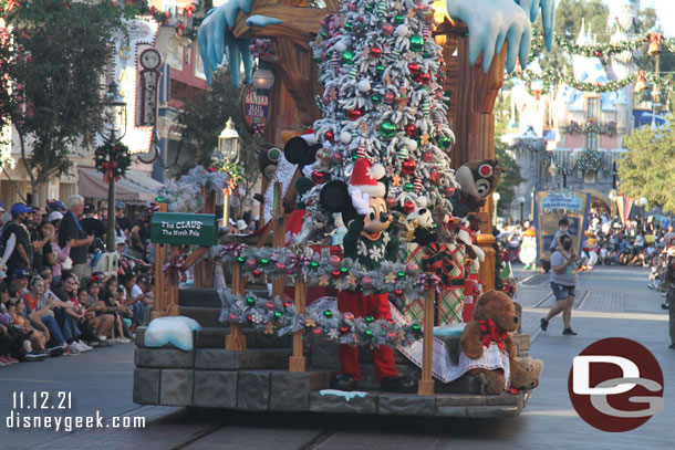 Mickey Mouse and friends on the mail room float.