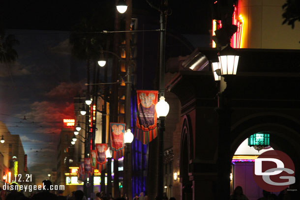 Hollywood Blvd is lined with Festival of Holidays banners this year.