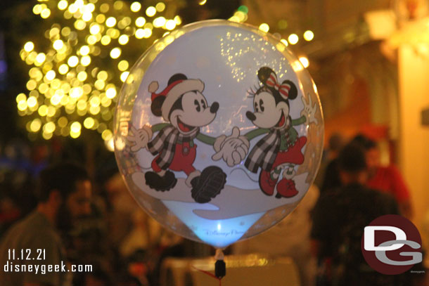 Holiday balloon on Main Street USA