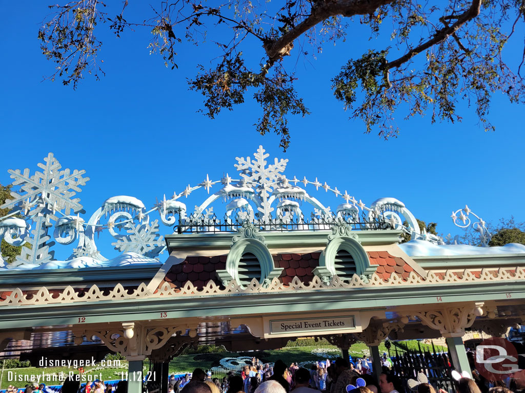 The Holiday season officially starts today.  The traditional snow is over the entrance/exit.