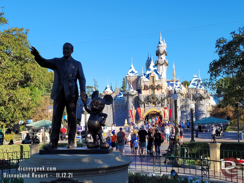 Walt and Mickey with Sleeping Beauty Castle this morning.