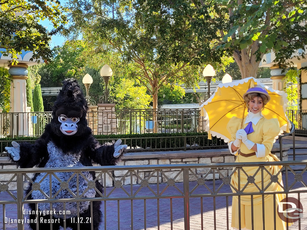 Terk & Jane greeting guests in the small world mall area.